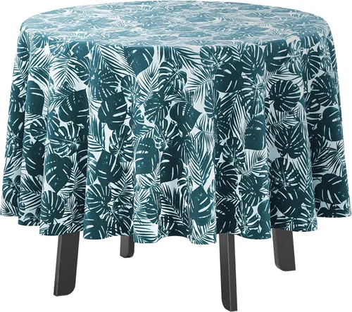 Vista 35 de Mantel redondo para interior/exterior de 58 pulgadas, mantel redondo impermeable para patio, manteles para mesa circular de primavera/verano