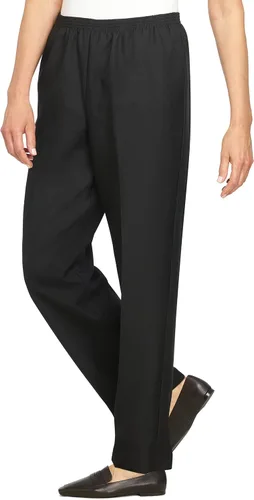 Vista 3 de Alfred Dunner Pantalones de poliéster con cintura elástica en todo el contorno talla petite - Estilo sin cremallera Negro