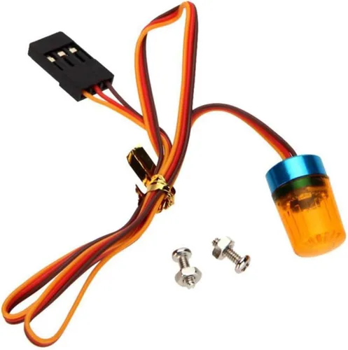 Vista 24 de 2 luces LED ultra brillantes de policía, lámpara estroboscópica de flash giratorio, 5 modos para 1/8 1/10 1/14 RC coche extinción de incendios