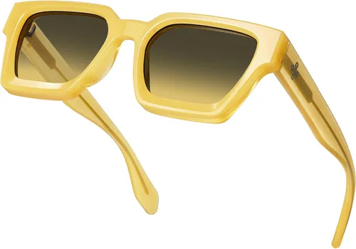 Vista 36 de VISOONE Moda 100% UV400 Protección Rectángulo TR90 Y2K Gafas de sol Accesorios para Mujeres Hombres RIVER, Transparente/Gris Rosa