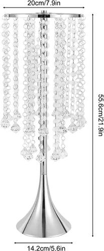 Vista 4 de 2 jarrones de flores de boda de 21.9 pulgadas de alto, centros de mesa plateados para mesa de boda, soporte alto de flores, centro de mesa Estilo 1