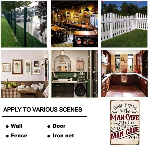 Vista 2 de Letrero divertido de la cueva del hombre, con texto en inglés «What Happens in The Man Cave Stays in The Man Cave Stays in The Man», letrero
