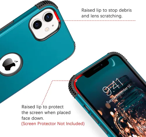 Vista 5 de BENTOBEN para iPhone 12 Funda, Funda para Teléfono iPhone 12 Pro, Resistente 2 en 1 Protección Completa Rugosa a Prueba de Golpes Híbrida