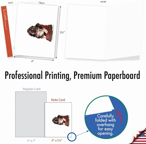 Vista 6 de The Best Card Company - 10 tarjetas de perro en blanco surtidas (4 x 5.12 pulgadas) - Adorables tarjetas de notas de animales en caja para todas