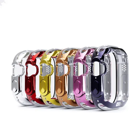 Vista 9 de Yrzper Funda protectora de pantalla compatible con Apple Watch Ultra de 1.732 pulgadas / Ultra 2 de 1.732 pulgadas, cubierta de TPU suave chapada