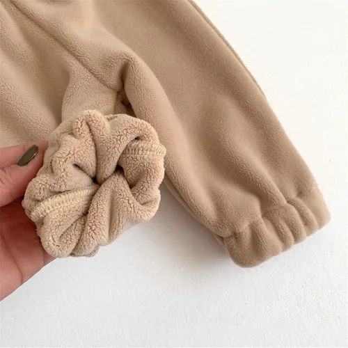 Vista 3 de Pantalones deportivos de manga larga cálidos para bebés, niños y niñas, para otoño, para invierno, cálidos, suaves y acogedores, ropa de juego