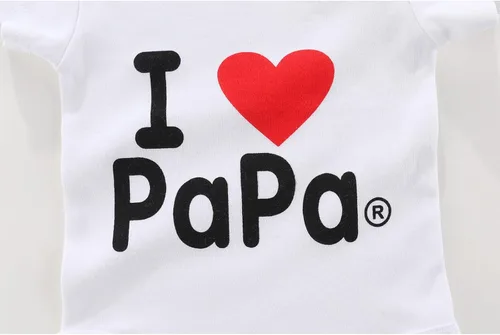 Vista 6 de Body de manga corta unisex para bebés gemelos I Love Papa I Love Mama
