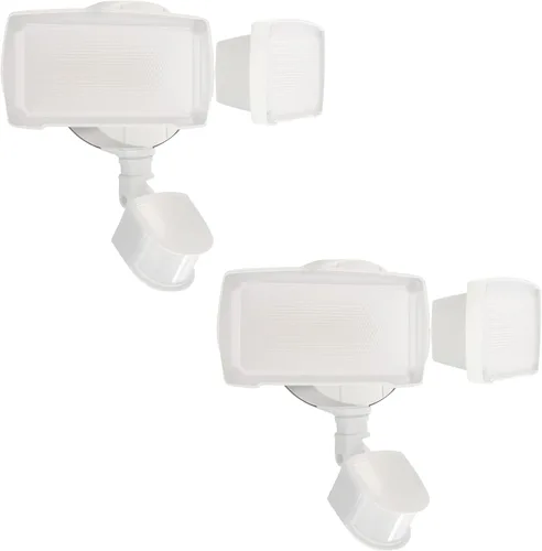 Vista 8 de UME - Luz LED de 19 W con sensor de movimiento para inundación al aire libre, 2 cabezales ajustables, 2000 lm, 5000 K, impermeable IP65, luz de Negro