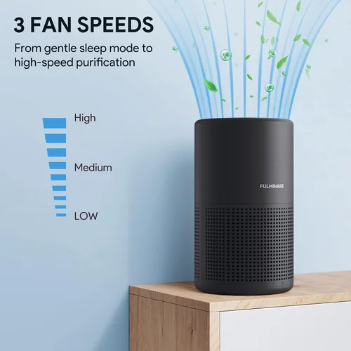 Vista 6 de Purificadores de aire para recámara, FULMINARE Filtro de aire HEPA H13 verdadero, limpiador de aire silencioso con luz nocturna, purificador de aire