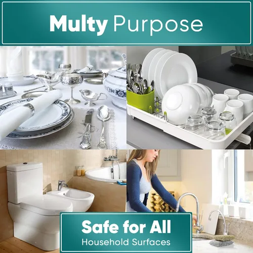 Vista 5 de Perfect Scour - Paquete de 2 esponjas para fregar para cocina, multiusos antiarañazos con poder de fregado resistente, limpiador suave y rápido