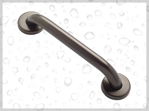 Vista 4 de Mango de ducha de 12 pulgadas, agarre suave, barras de agarre de acero inoxidable 304 para bañeras y duchas, barandillas estándar ADA de bronce