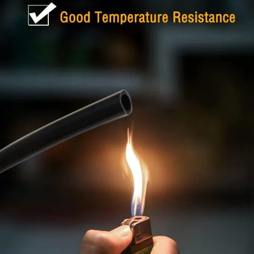 Vista 3 de tubo de silicona de 1" DI x 1-1/4" DE, negro, grado alimenticio, manguera de silicona pura de alta temperatura, tubo de silicona para transferencia