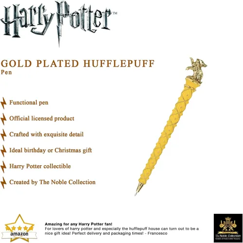 Vista 3 de The Noble Collection Harry Potter Hogwarts House Pen - Hufflepuff