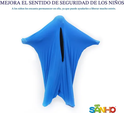 Vista 7 de Producto sensorial de movimiento de Sanho Yopo en tamaño mediano para 6 a 9 años. Medida 47 x 27 in en color azul