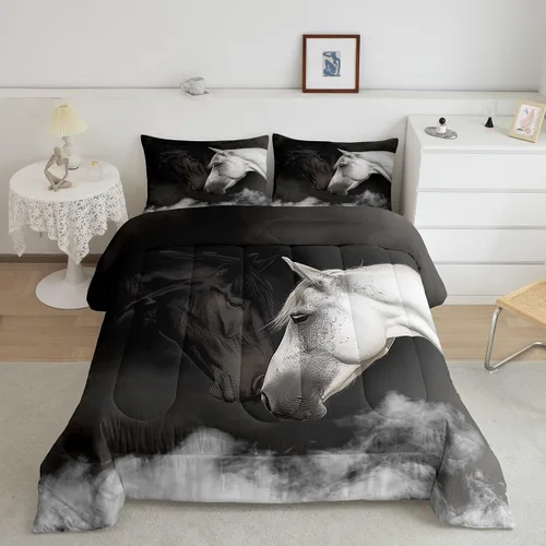 Vista 40 de Erosebridal Happy Camping - Edredón tamaño individual para niños, juego de ropa de cama de animales del bosque del bosque para bebés, niños y niñas