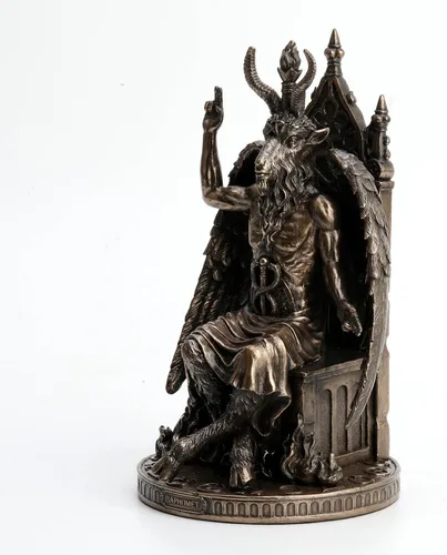 Vista 3 de Veronese Design Estatua de resina de Baphomet de 9 1/2 pulgadas, regalo oculto de bronce antiguo