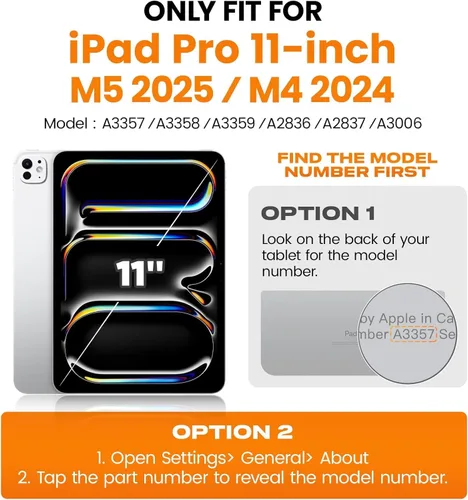 Vista 2 de TSQQST Funda para iPad Pro de 11 pulgadas Funda M4 5ª generación 2024, iPad Pro 11 Funda con soporte para lápiz + soporte, funda protectora