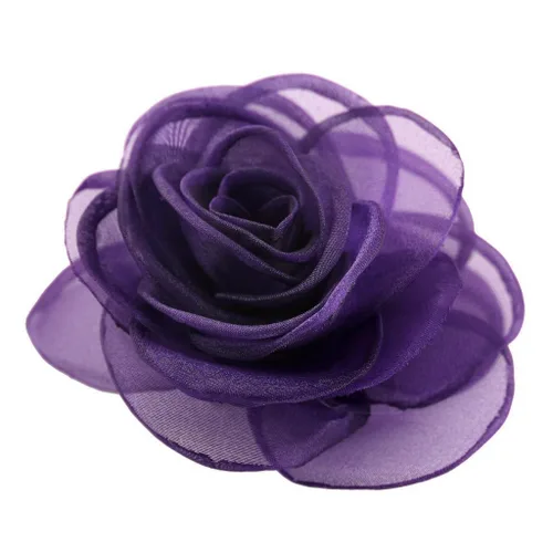 Vista 28 de adorables broches de rosas, clip para el cabello de flores de seda para mujer [joyas], sin metal, Rojo, XOTW05C4