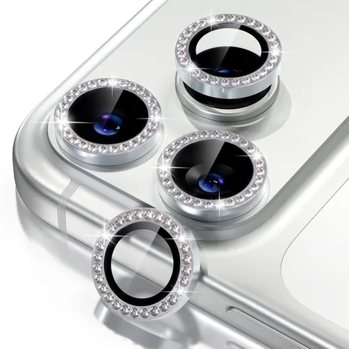 Vista 43 de Misea Compatible con iPhone 16 Pro/iPhone 16 Pro Max, protector de lente de cámara de vidrio templado Ultra-HD, protector de pantalla de anillo Negro