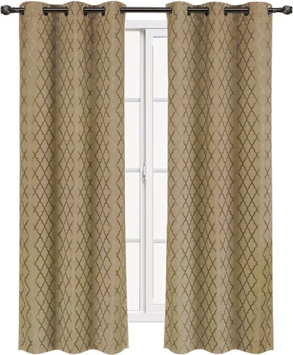 Vista 8 de Panel de cortina para oscurecimiento de ventana, con arandela, en tejido jacquard, paneles en par, juego de 2 paneles de Willow Jacquard