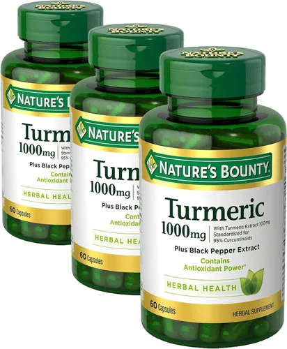 Vista 7 de Nature's Bounty Cúrcuma con extracto de pimienta negra, apoya la salud antioxidante, 1000 mg, 60 cápsulas