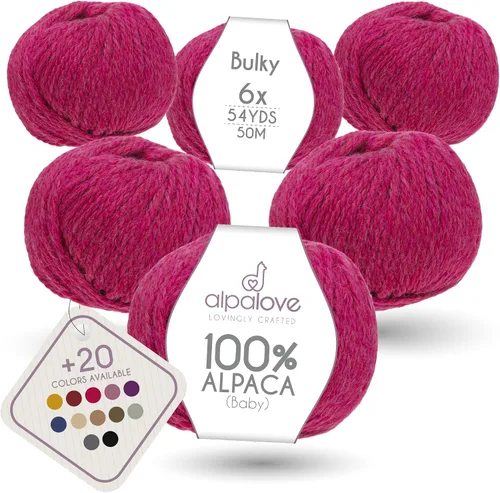 Vista 44 de Set de Lana Abultada (6 x 50 g) Súper Suave de Alpaca Bebé para Tejer Antracita 300 Metros