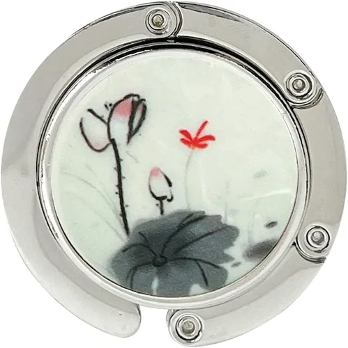 Vista 14 de Wrapables Percha escénica con gancho para bolso, colgador de mesa plegable para bolso, mariposa Deco