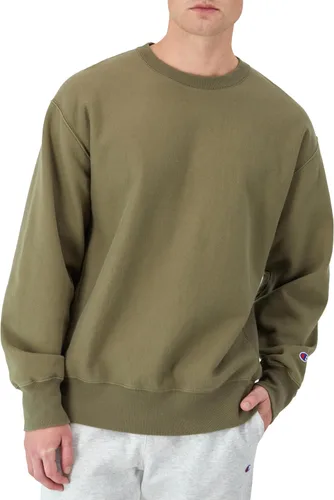 Vista 23 de Champion - Sudadera con cuello redondo para hombre, tejido invertido, sudadera de forro polar pesado para hombre Negro