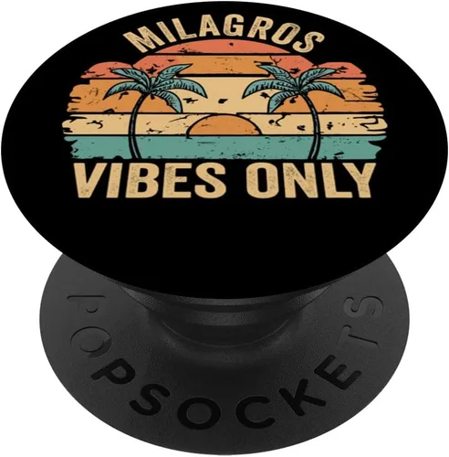 Vista 6 de MILAGROS Vibes Only Cute Retro Girls MILAGROS Name PopSockets MagSafe PopGrip for iPhone