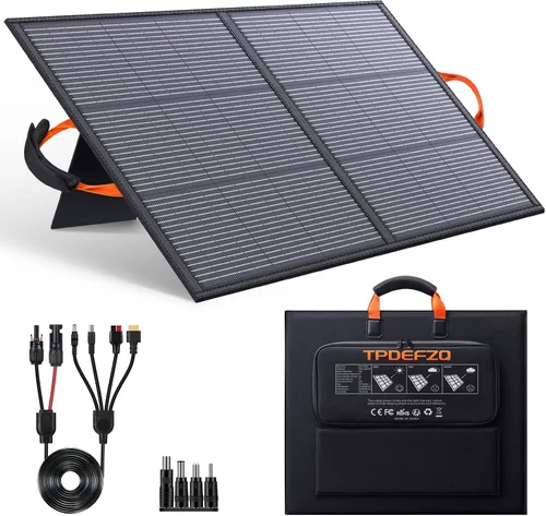 Vista 10 de Panel solar de 100 W, paneles solares portátiles tipo N 16BB para central eléctrica, panel solar plegable, QC3.0 USB-A y tipo C, 25% de alta