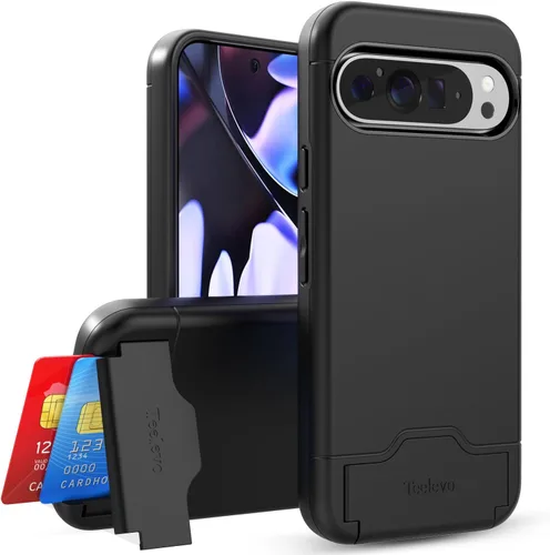Vista 13 de Funda tipo cartera para Google Pixel 7a, funda de doble capa con ranura para tarjeta y soporte para Google Pixel 7a - Púrpura