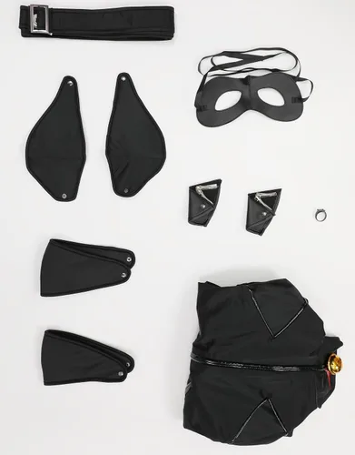 Vista 6 de Miraculous Conjunto de cosplay unisex de Ladybug Cat Noir de poliéster para cosplay, máscara de ojos, cubiertas de muñeca y tobillo