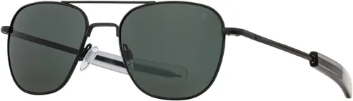 Vista 3 de AO Gafas de sol piloto originales Negro Lentes de nailon AOLite de color verdadero gris Patillas de bayoneta Polarizadas 57-20-140