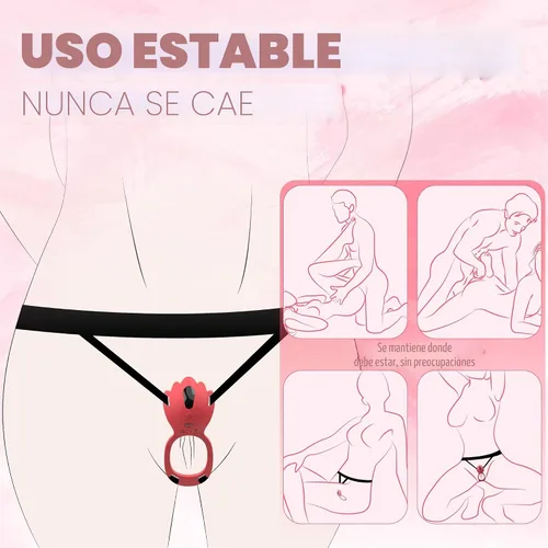 Vista 3 de Juguetes sexuales para adultos, juguete sexual femenino con 9 modos de vibración, estimulador de clítoris con anillo de pene vibrador, juguete