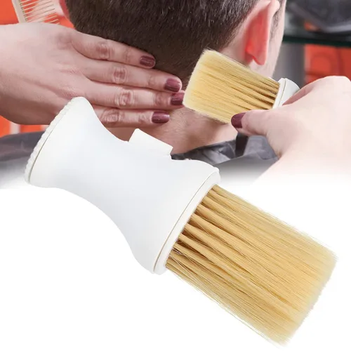 Vista 7 de Cepillo de corte de pelo para el cuello, cepillo suave para el cuello de peluquero con almacenamiento de polvo, cepillo de barrido de cabello