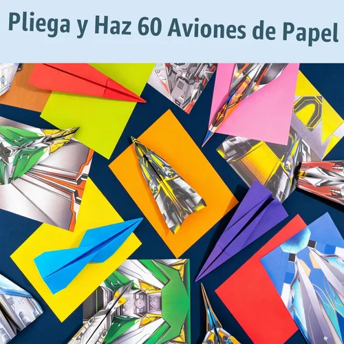 Vista 8 de hapray Kit de avión de papel de 60 hojas, avión de papel origami con libro