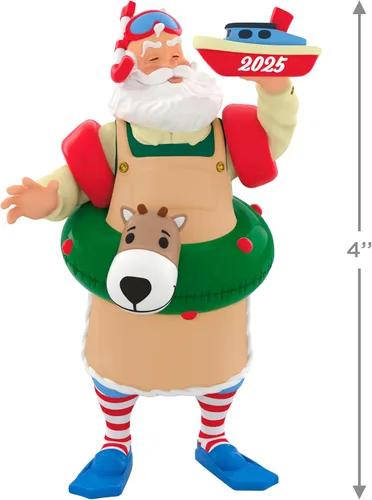 Vista 4 de Hallmark Keepsake Adorno de Navidad 2025, Toymaker Santa 2025, regalos de coleccionistas de Santa