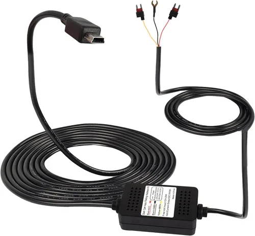 Vista 9 de MEIRIYFA Kit de cable duro Acc para salpicadero, cable micro USB, cable reductor, 12V-24V a DC 5V 3A, cable de alimentación para coche, cámara