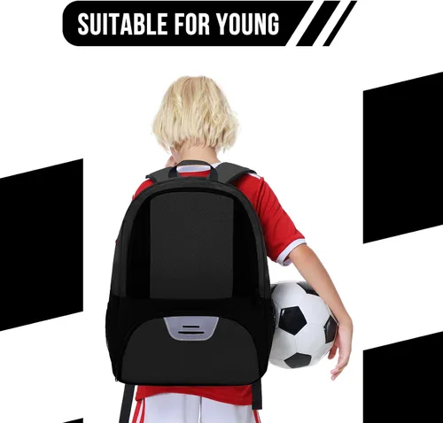 Vista 7 de Hsmihair Bolsa de fútbol,Mochila de fútbol juvenil, Mochila de baloncesto de voleibol de fútbol fo,Bolsas de equipo deportivo con compartimento