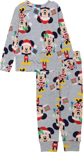 Vista 2 de Disney Girls' Mickey Minnie Mouse 2-Piece Snug-fit Cotton Pajama Set