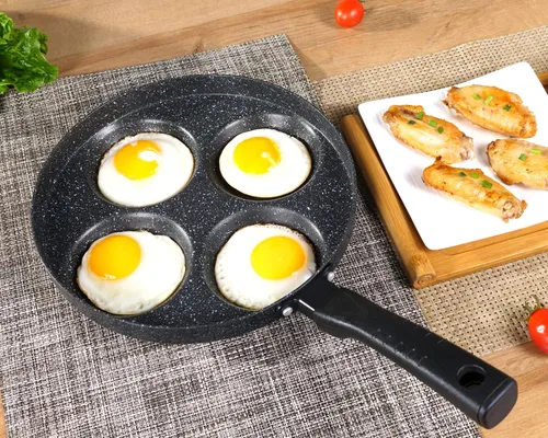 Vista 3 de MyLifeUNIT Sartén de aluminio para huevos de 4 tazas, sartén antiadherente para huevos