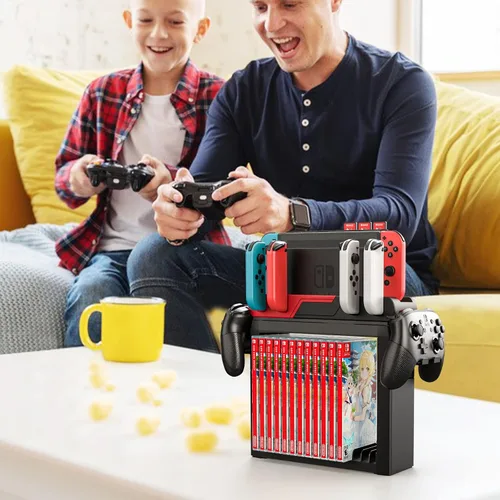 Vista 9 de MANMUVIMO Switch - Soporte de carga para almacenamiento de juegos, interruptor de muelle de TV, interruptor de cargador de juegos, kit de soporte