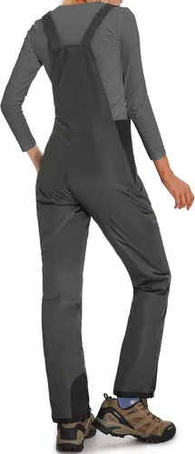 Vista 7 de Baberos de nieve para mujer, impermeables, resistentes al viento, aislados, pantalones de snowboard para invierno