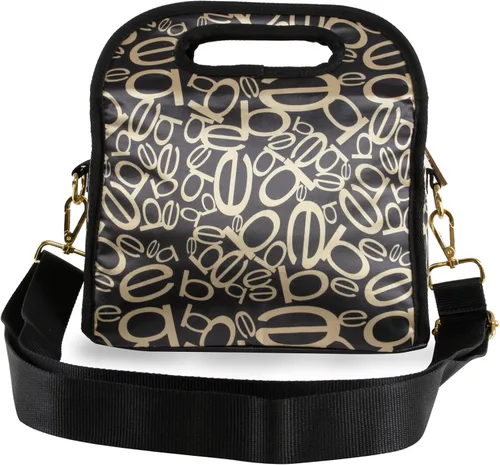 Vista 4 de BEBE Coco - Lonchera aislada reutilizable con bolsa de mano, Negro/Oro, Coco - Lonchera térmica reutilizable