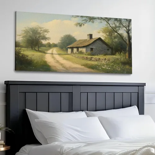 Vista 3 de 30"x 60" Large Wall Art Gold Framed Vintage Countryside Cottage Farmhouse Retro Living Room Painting Picture Print on Canvas Wall Art for Living
