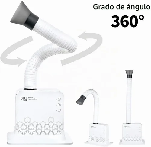 Vista 5 de DUZ - Secador de mascotas manos libres premium, 900 W, compacto, blanco, tubo de secado ajustable de 360 grados, botones táctiles, motor BLDC