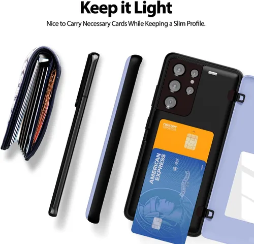 Vista 7 de GOOSPERY Tope Magnético de Puerta Compatible con Galaxy S21 Ultra, Funda Cartera con Portarjetas, Imán Fácil de Cierre Automático, Cubierta Trasera