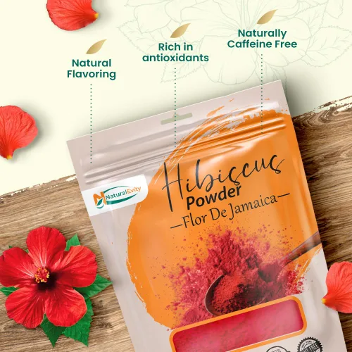 Vista 3 de NaturalEvity Flores de hibisco secas enteras (4 onzas) + polvo de hibisco fino (8 onzas), pétalos de alta calidad sin OMG secados al sol para té