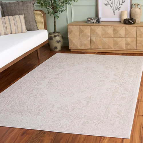Vista 7 de SAFAVIEH - Alfombra decorativa de la colección Reflection - 2'3" x 3', color beige y crema, no desprende pelusa y fácil de limpiar, ideal