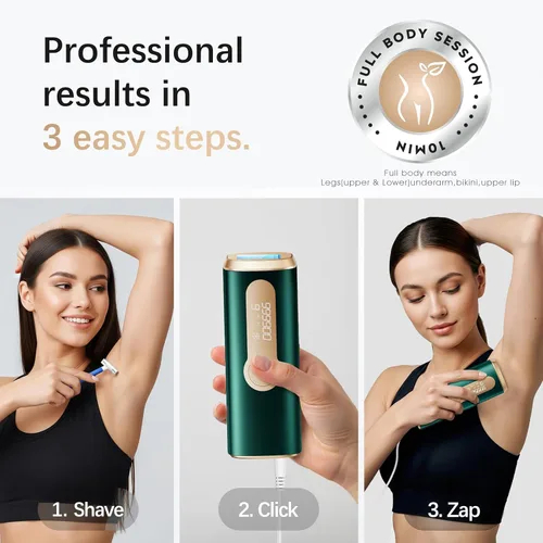 Vista 4 de Dispositivo de depilación láser IPL para mujeres y hombres AMOTAOS PB2 System Green